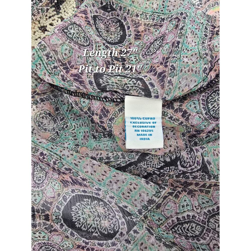 Sundance Victorian Charms Sheer Embroidered‎ Blouse - Picture 5 of 6